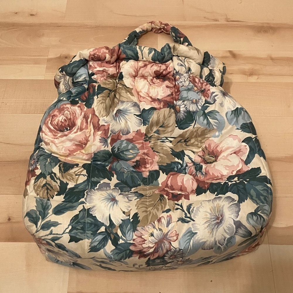 Vintage Large Oversized Cloth Quilted Arts & Crafts Bag